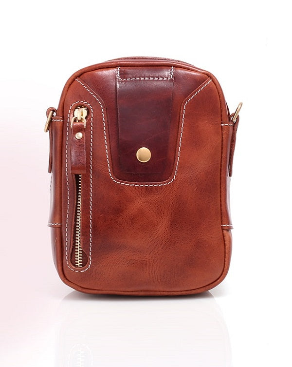 Browny Leather Crossbody Bag