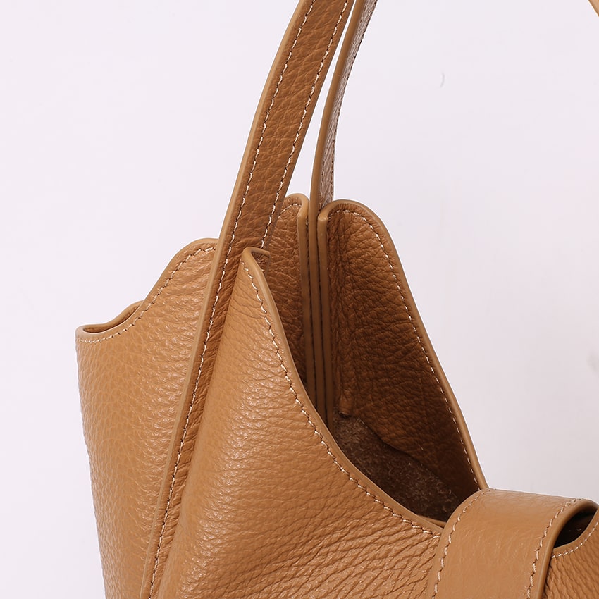 real leather hobo bag detail